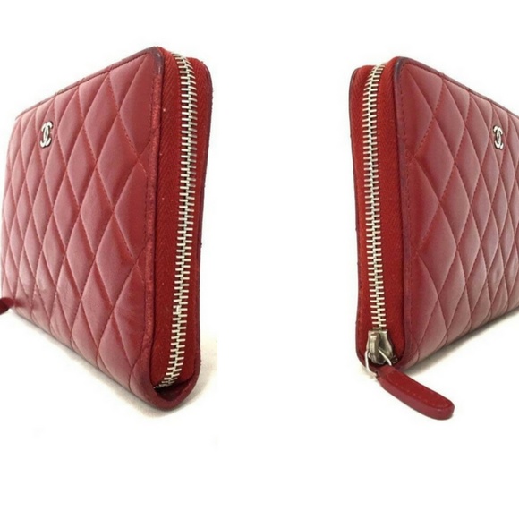 100% Auth Chanel Quilted CC Zip Around Organizer - Picture 3 of 8